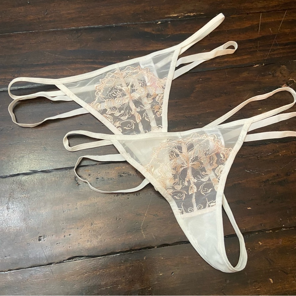 New! Bluebella set of 2 white thong Lace Panties 1780